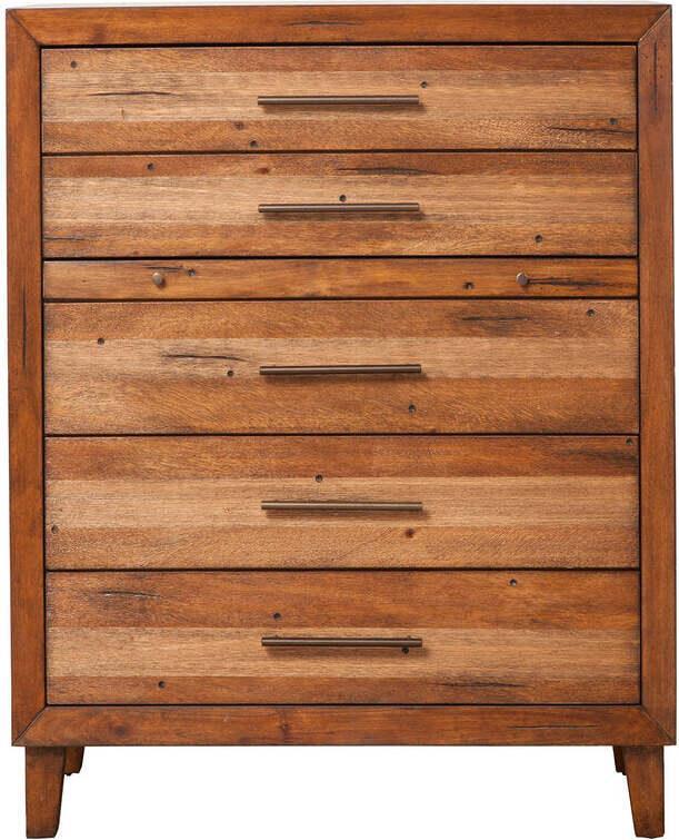 Alpine Furniture Chest of Drawers - Trinidad 5 Drawer Multifunction Chest