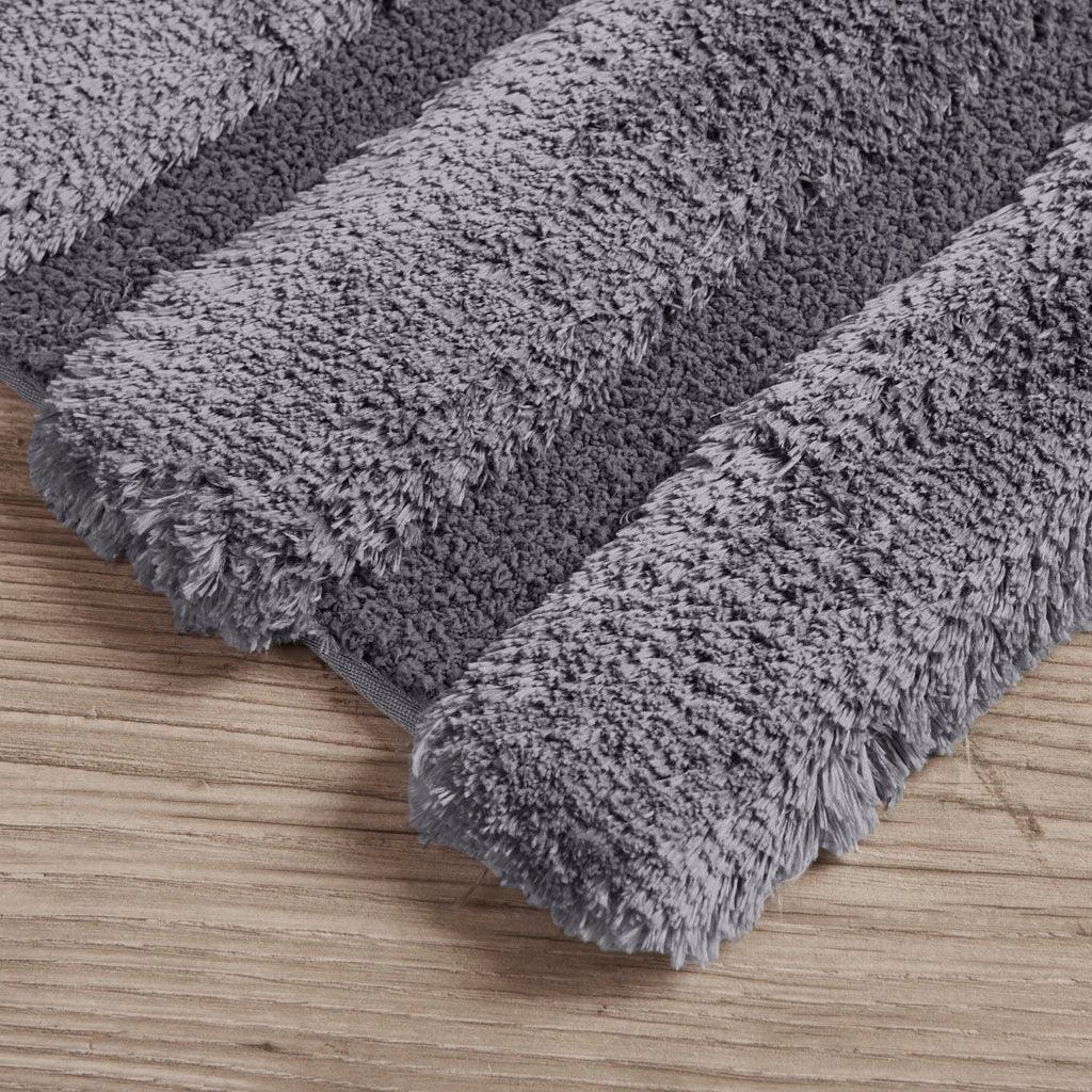 Olliix.com Bath Rugs - Tufted Pearl Channel 17" Bath Rug Grey