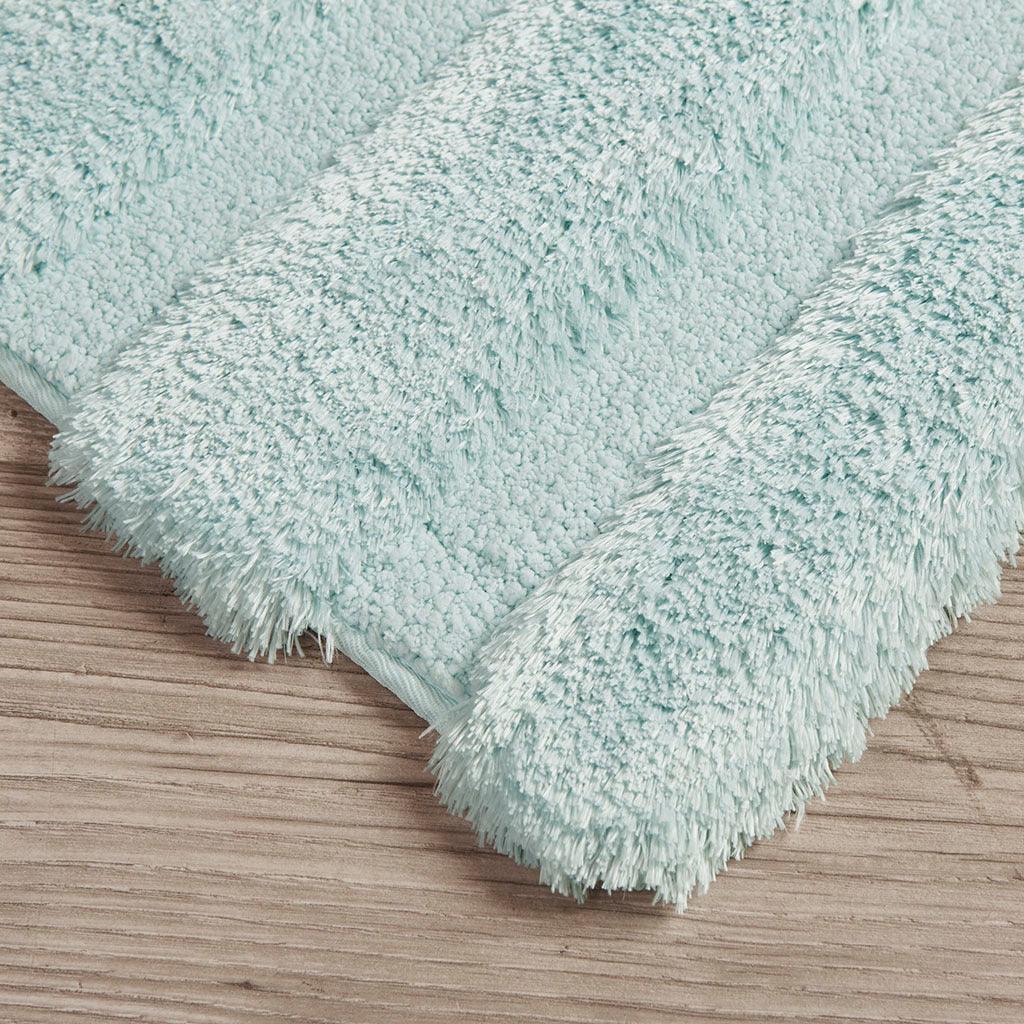 Olliix.com Bath Rugs - Tufted Pearl Channel 17" Bath Rug Seafoam