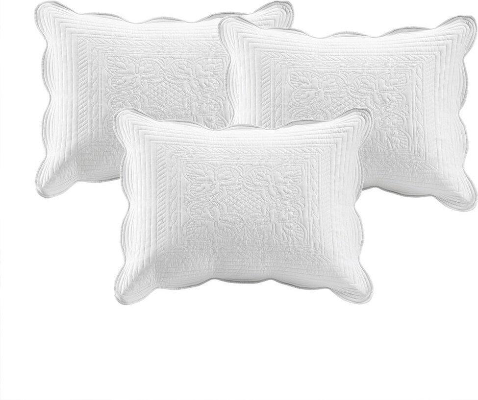 Olliix.com Comforters & Blankets - Tuscany Daybed 6 Piece Reversible Scalloped Edge Daybed Cover Set White