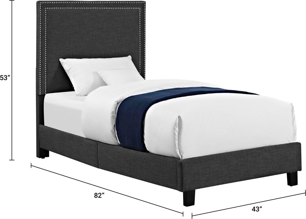 Elements Beds - Twin Platform Bed Charcoal