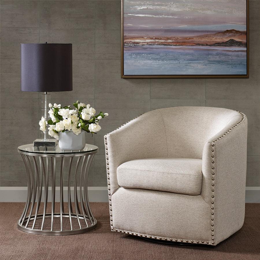 Olliix.com Accent Chairs - Tyler Swivel Chair Natural Multicolor