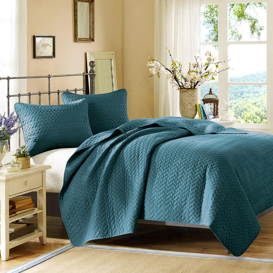 Olliix.com Comforters & Blankets - Velvet King Touch Coverlet Set Peacock