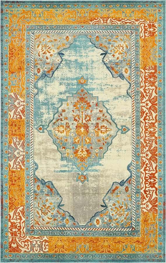 Buy Vita Contemporary 10x13 Rectangular Rug Turquoise