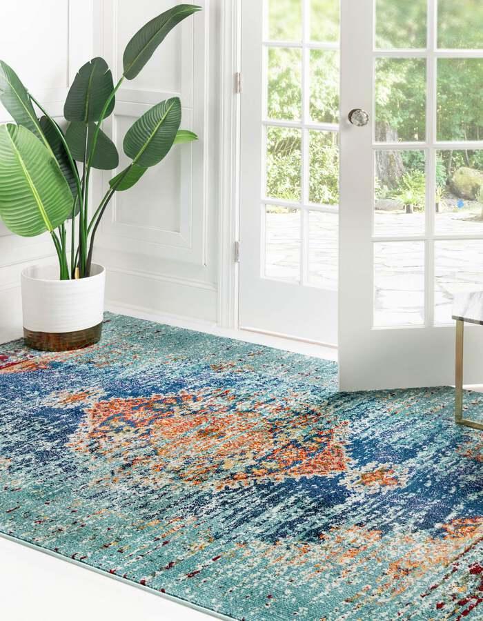 Buy Vita Contemporary 10x13 Rectangular Rug Turquoise