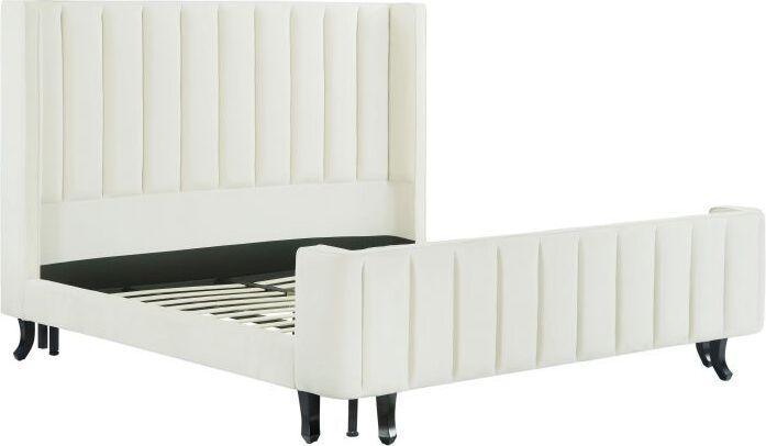 Tov Furniture Beds - Waverly Cream Velvet Bed in King