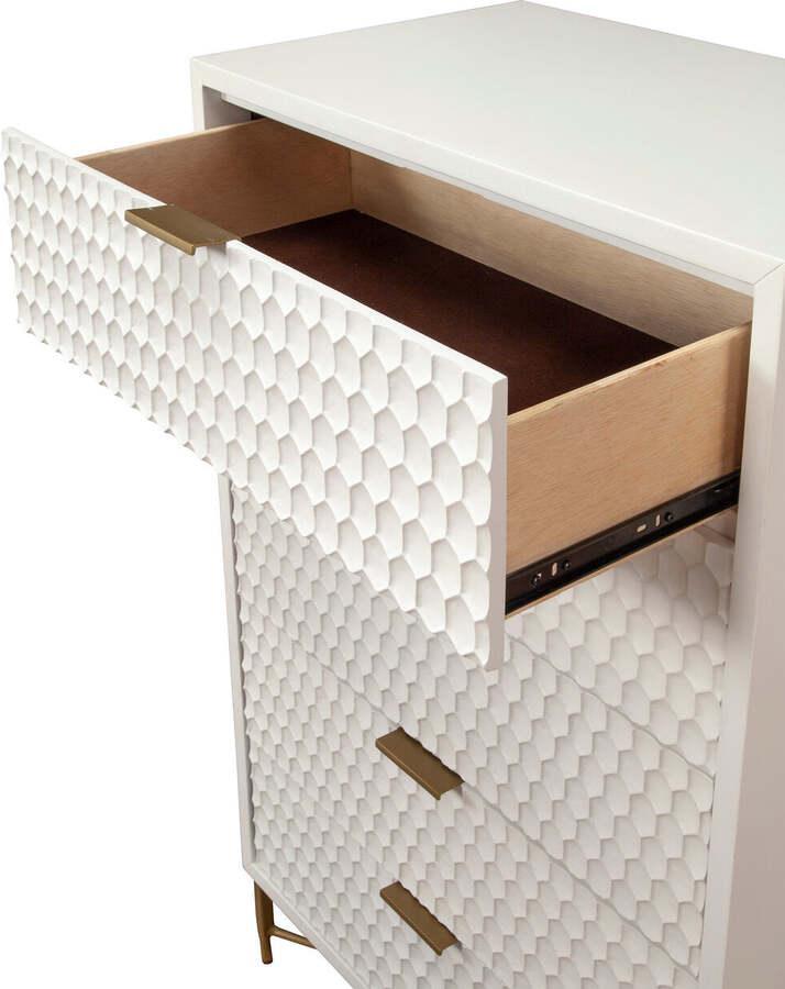 Alpine Furniture Chest of Drawers - White Pearl Chest