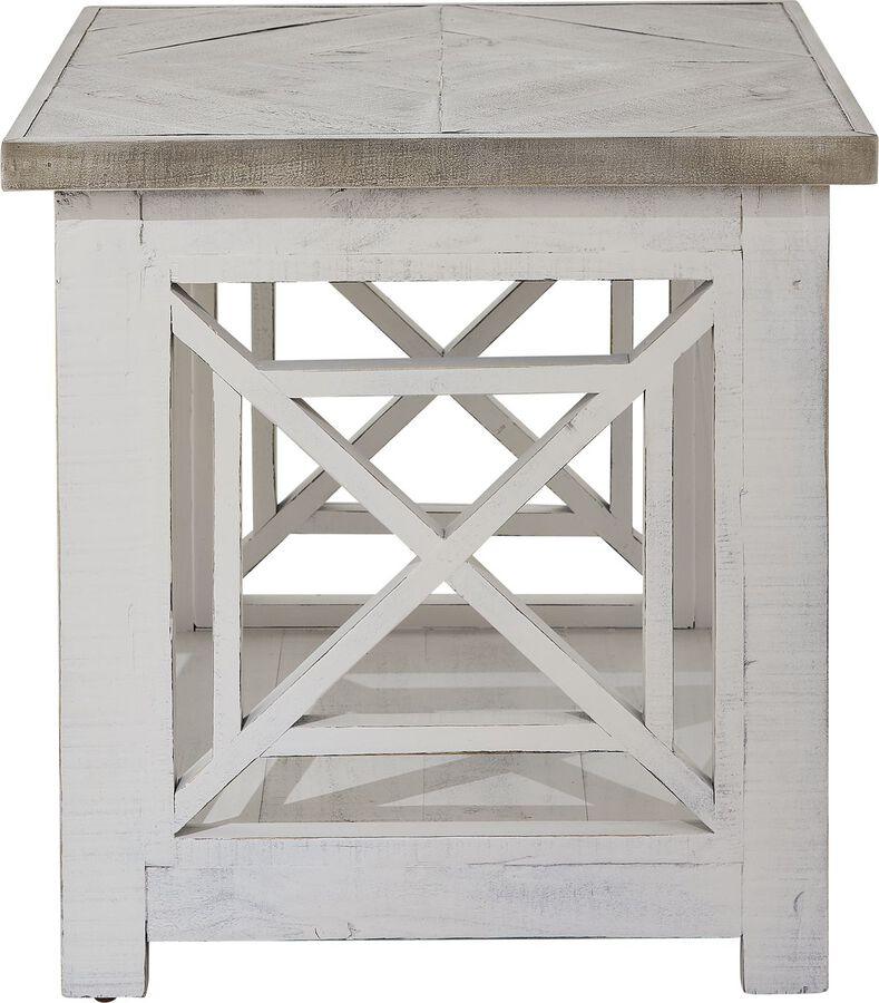 Elements Side & End Tables - Willa Square End Table in White