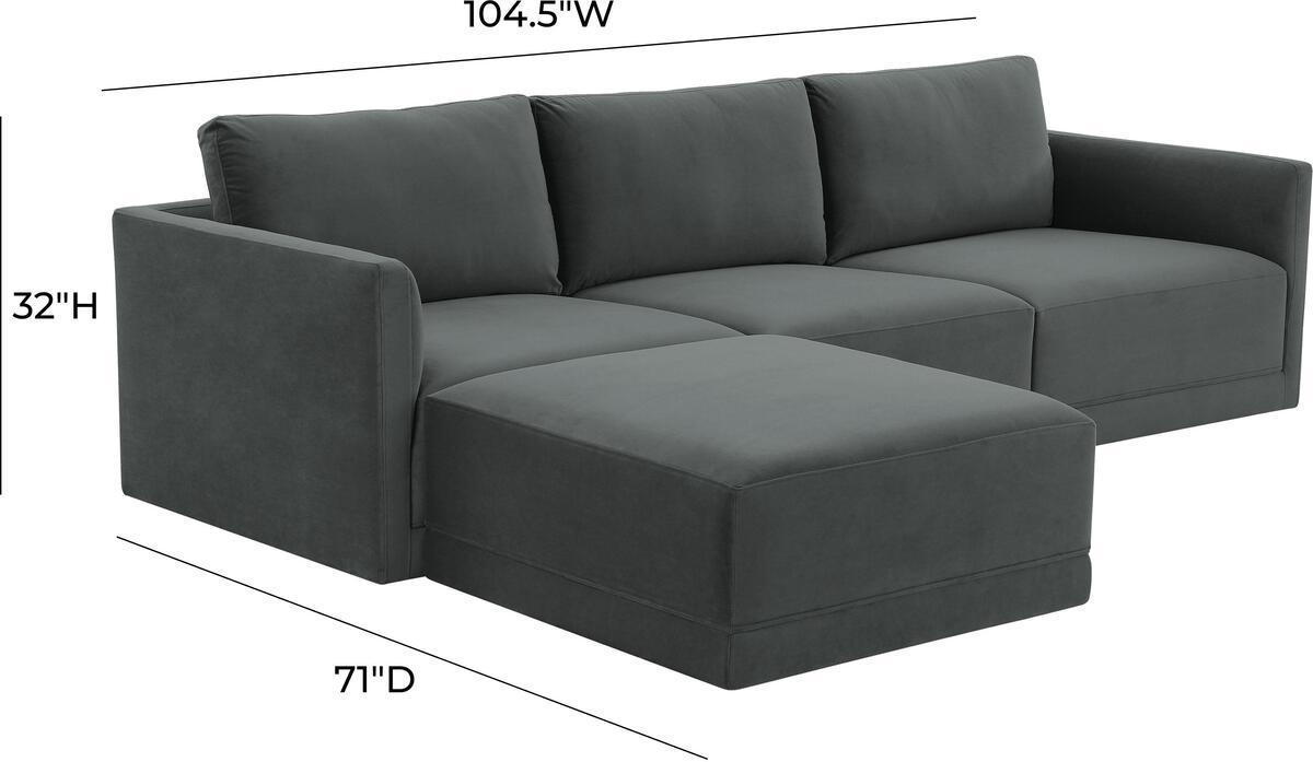 Tov Furniture Sectional Sofas - Willow Charcoal Modular Sectional