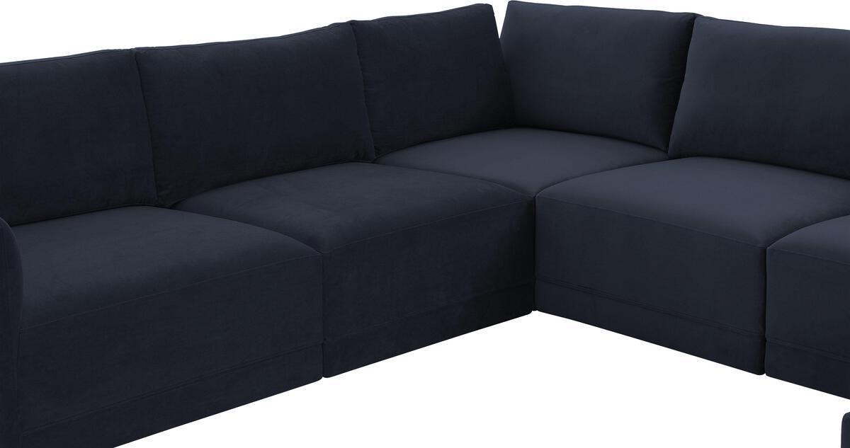 Tov Furniture Sectional Sofas - Willow Navy Modular Large Chaise Sectional