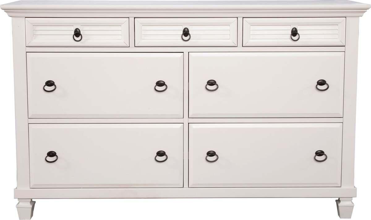 Alpine Furniture Dressers - Winchester 7 Drawer Dresser, White