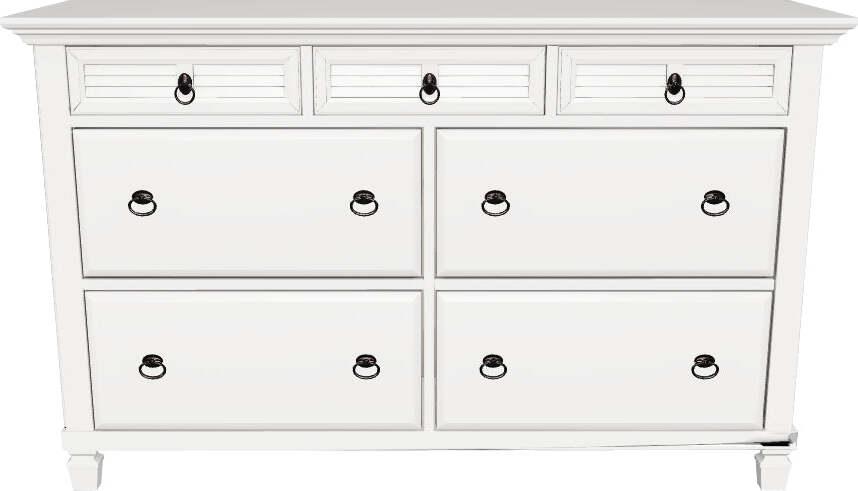 Alpine Furniture Dressers - Winchester 7 Drawer Dresser, White