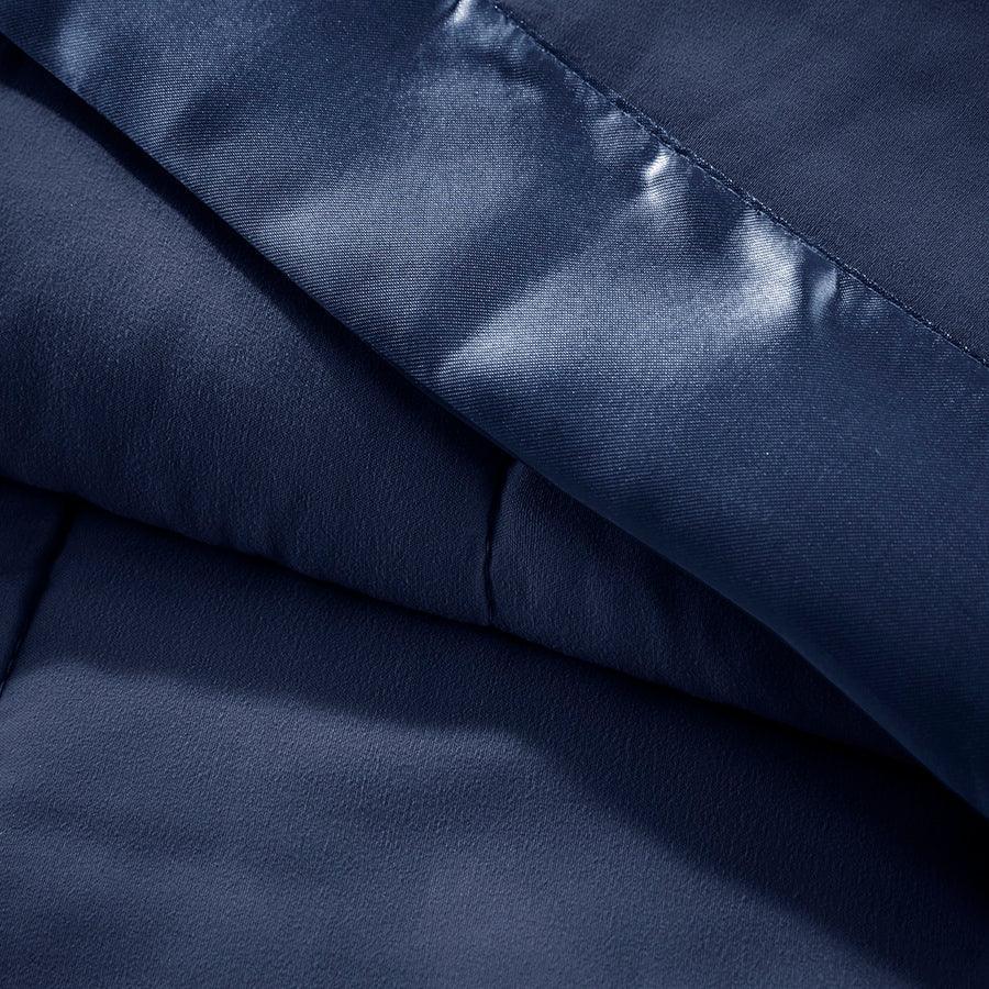 Olliix.com Comforters & Blankets - Windom Casual All Season Microfiber Down Alt Blanket with 3M Scotchgard King Navy