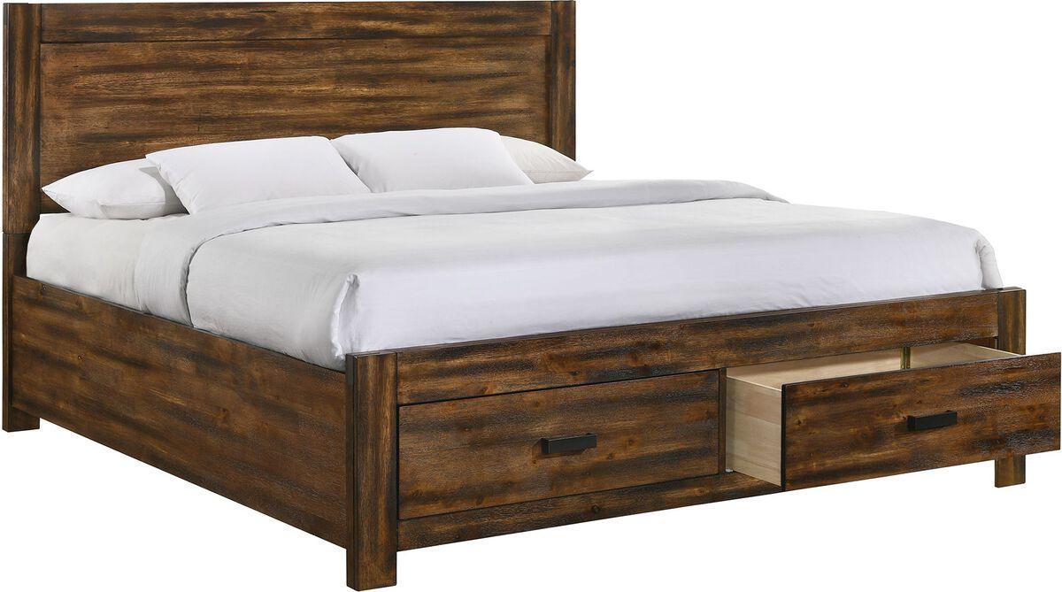 Elements Beds - Wren King Platform Storage Bed in Chestnut