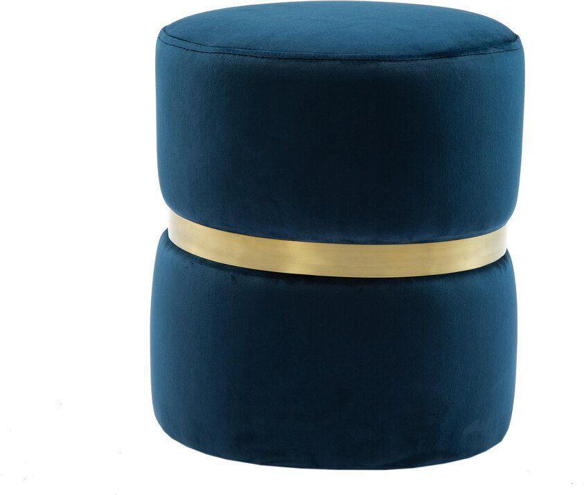 Tov Furniture Ottomans & Stools - Yamma Velvet Ottoman Navy