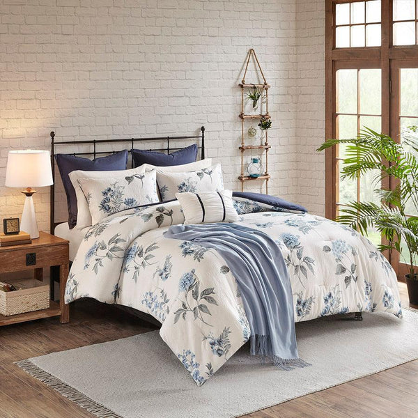 Full queen blue comforter set buy