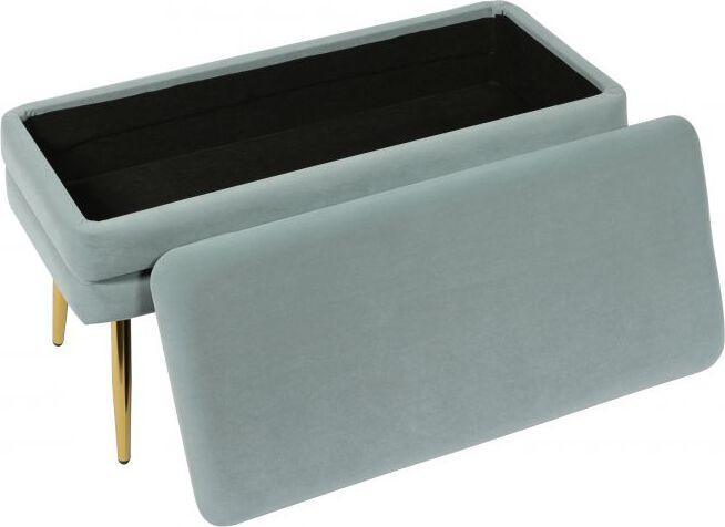 Tov Furniture Benches - Ziva Sea Blue Velvet Storage Bench