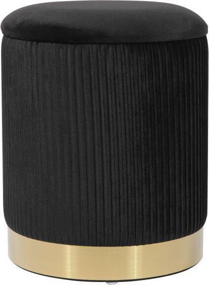 Tov Furniture Ottomans & Stools - Zoe Black Velvet Storage Ottoman