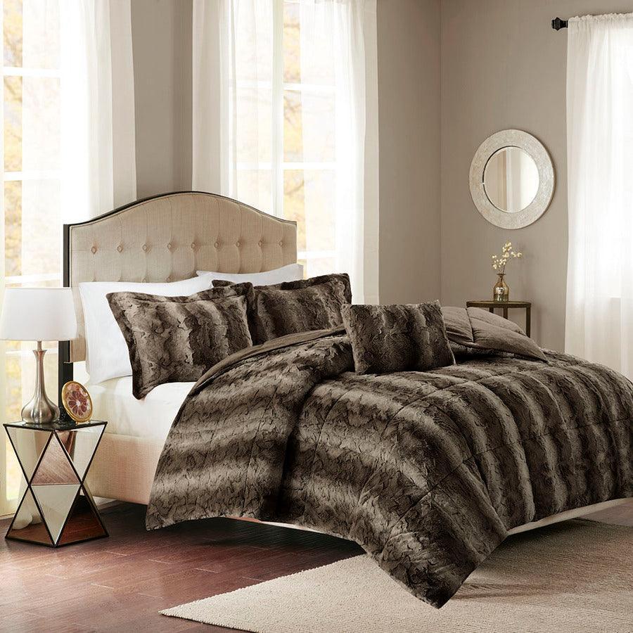 Olliix.com Comforters & Blankets - Zuri Full/Queen Comforter (Set) Chocolate