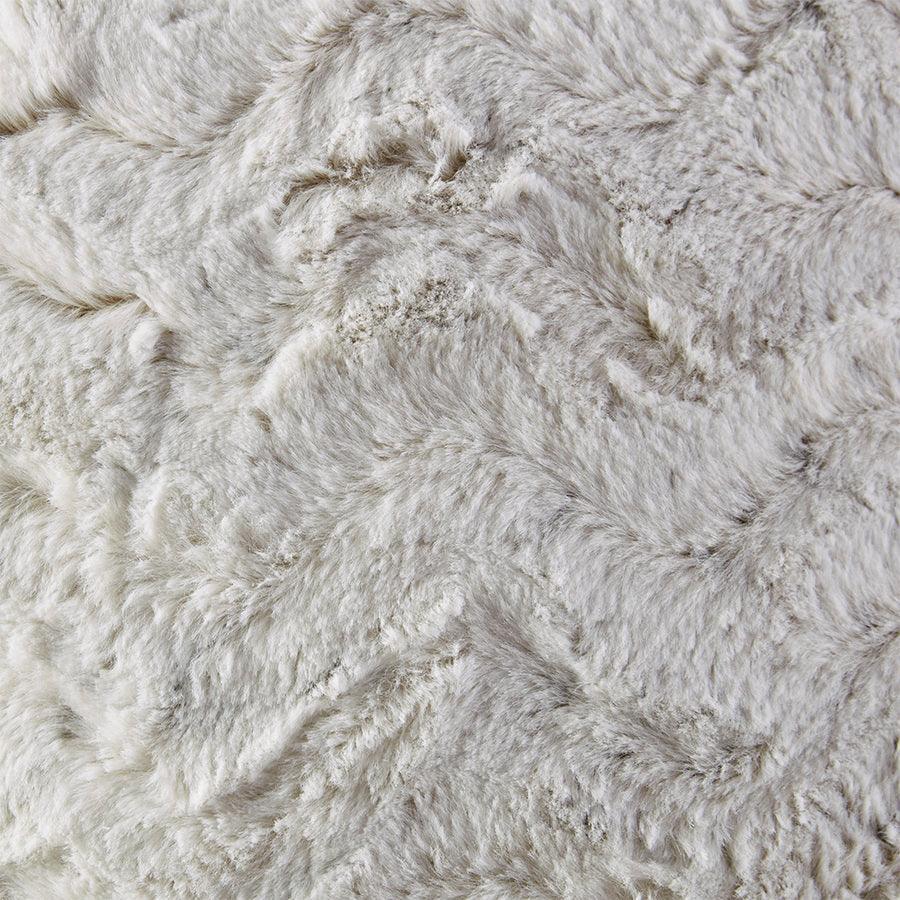 Gray, White Snow Luxury Faux Fur Shag Fabric