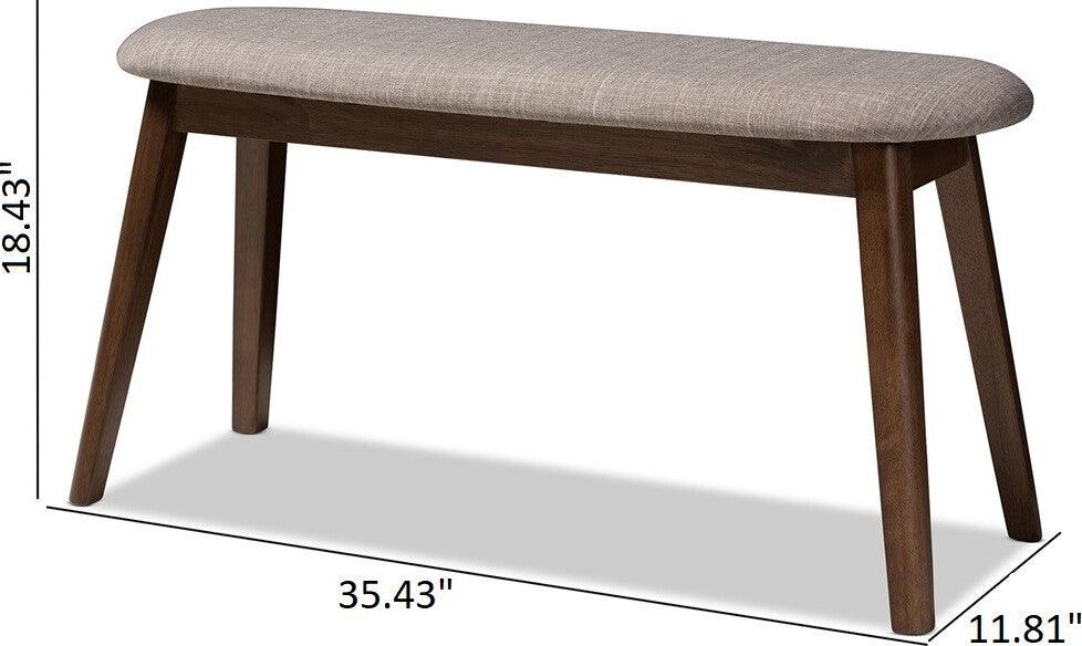 Wholesale Interiors Benches - Easton Bench Light Gray & Walnut