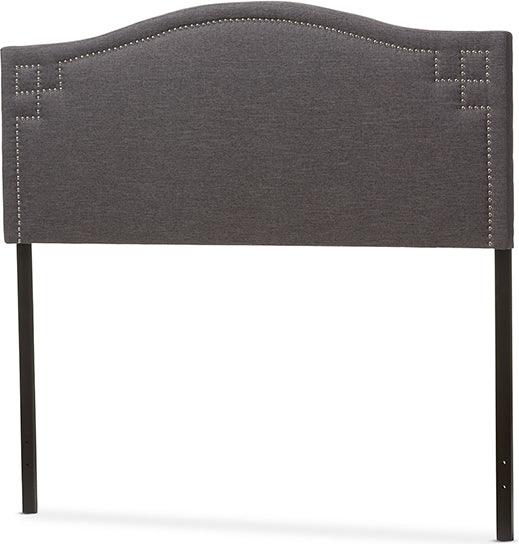 Wholesale Interiors Headboards - Aubrey Modern and Contemporary Dark Gray Fabric Upholstered Full Size Headboard