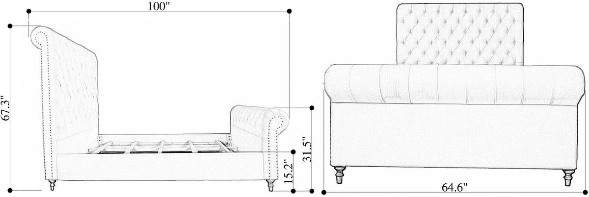 Manhattan Comfort Beds - Empire Cream Queen Bed