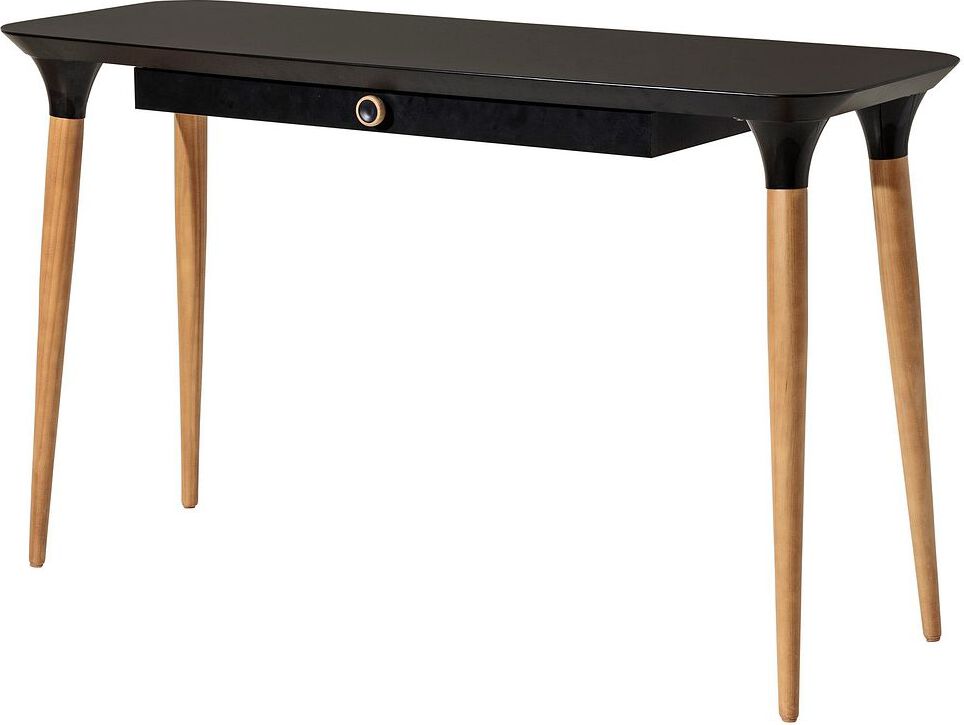 Manhattan Comfort Desks - HomeDock Office Desk with Internal Organization in Black & Cinnamon