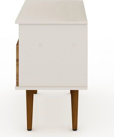 Manhattan Comfort TV & Media Units - Tribeca 35.43 TV Stand with Solid Wood Legs in Off White & Nature