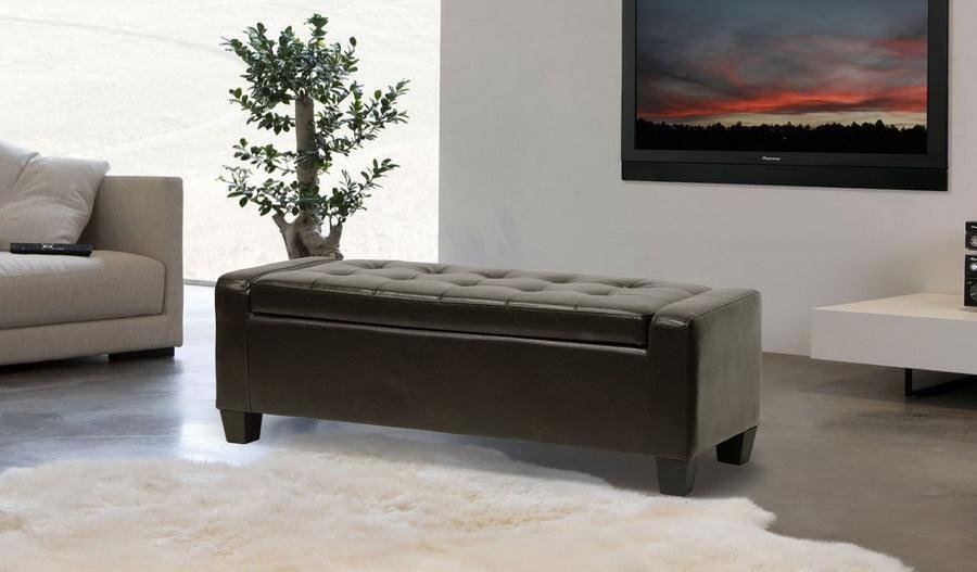 Shop Baxton Studio Manchester Dark Brown Ottoman Ottomans