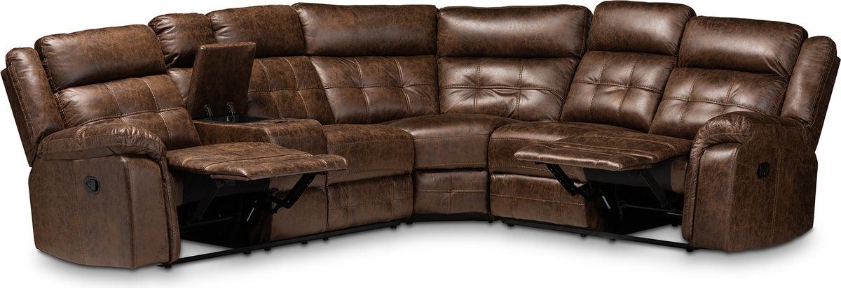 Shop Baxton Studio Vesa Modern and Contemporary Brown Leather Like