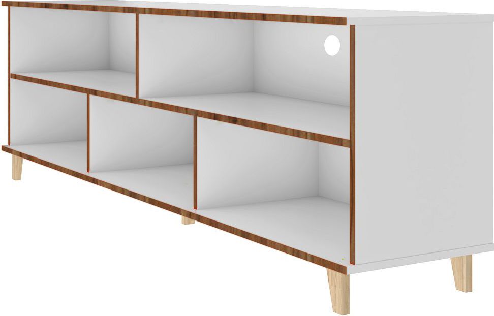 Manhattan Comfort TV & Media Units - Warren 70.87 TV Stand with 5 Shelves in White & Oak