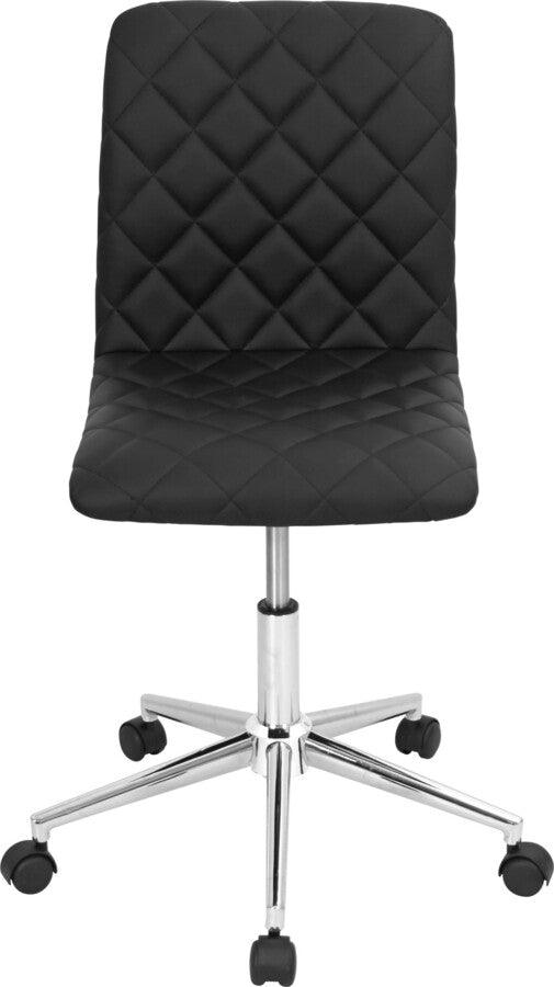Lumisource Task Chairs - Caviar Contemporary Adjustable Office Chair in Black Faux Leather