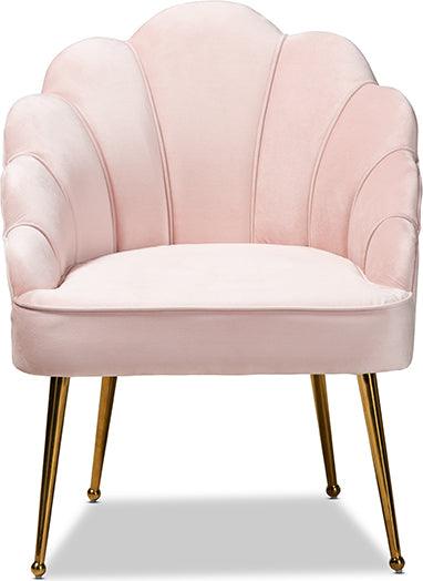 Baby pink velvet chair hot sale