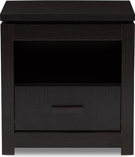 Wholesale Interiors Nightstands & Side Tables - Bienna Nightstand Wenge Dark Brown