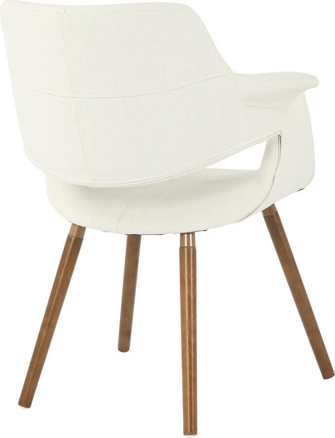 Lumisource Accent Chairs - Vintage Flair Chair 33" Walnut Wood & Cream Fabric