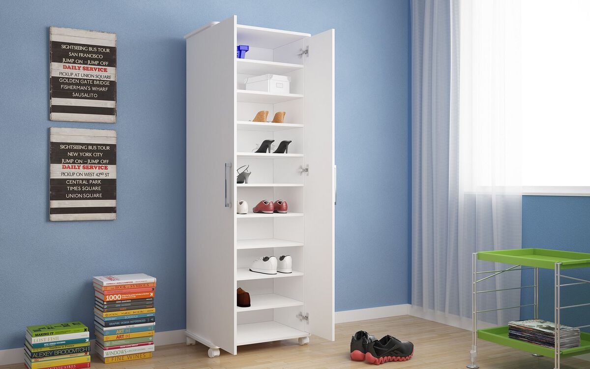 Buy Catalonia Mobile Shoe Closet 1.0 with 10 Shelves in White