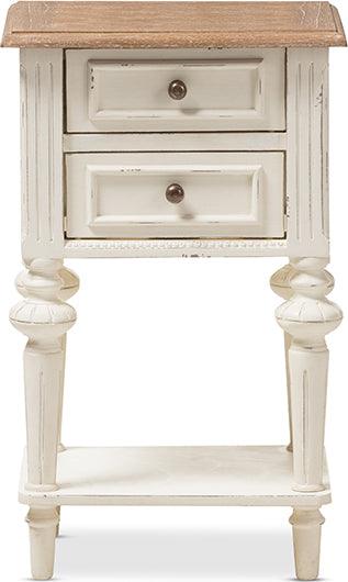 Wholesale Interiors Nightstands & Side Tables - Marquetterie Nightstand White/Natural