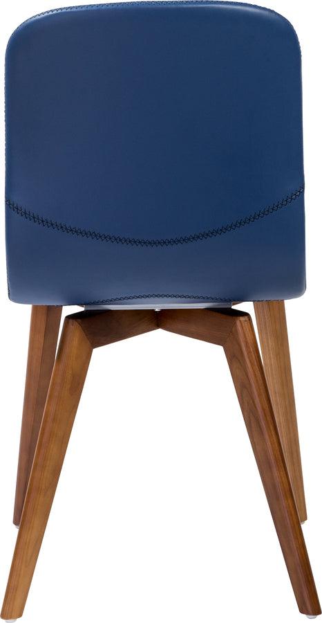 Euro Style Dining Chairs - Mai Side Chair Blue & Walnut (Set of 2)