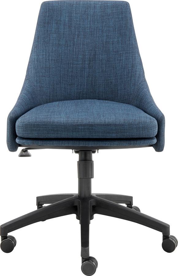 Euro Style Task Chairs - Signa Office Chair in Blue Fabric with Black Base