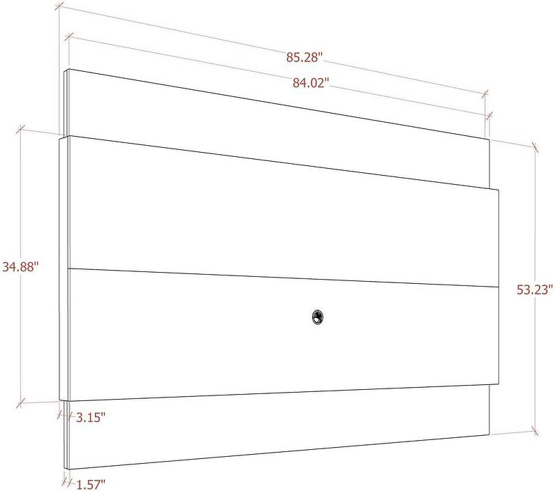 Manhattan Comfort TV & Media Units - Lincoln 85.43" TV Panel with LED Lights in Off White & Cinnamon