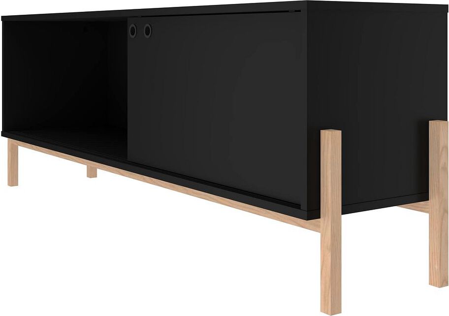 Manhattan Comfort TV & Media Units - Bowery 55.12 TV Stand with 2 Shelves in Black & Oak