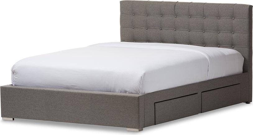 Wholesale Interiors Beds - Rene Queen Bed with Storage Gray