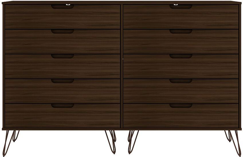 Manhattan Comfort Bedroom Sets - Rockefeller 3 Piece Bedroom Set Dressers Brown