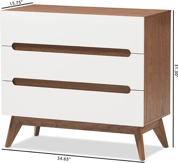 Shop Baxton Studio Calypso Mid Century Modern White and Walnut