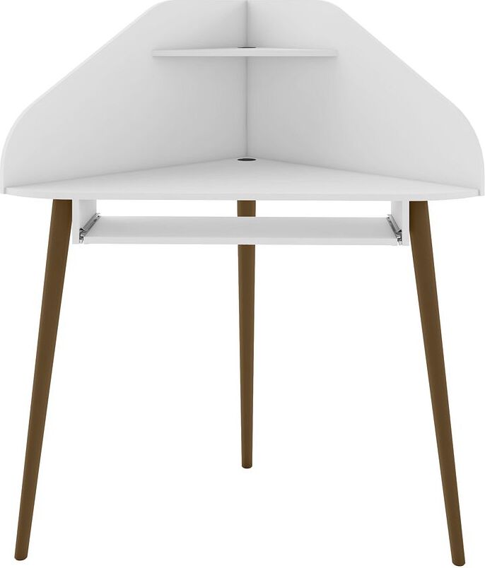 Manhattan Comfort Desks - Bradley Corner Desk with Keyboard Shelf in White