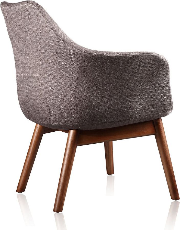 Manhattan Comfort Accent Chairs - Cronkite Gray & Walnut Twill Accent Chair