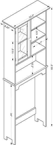 White Wood 2 -Tier Toilet Bathroom Spacesaver Storage Shelf