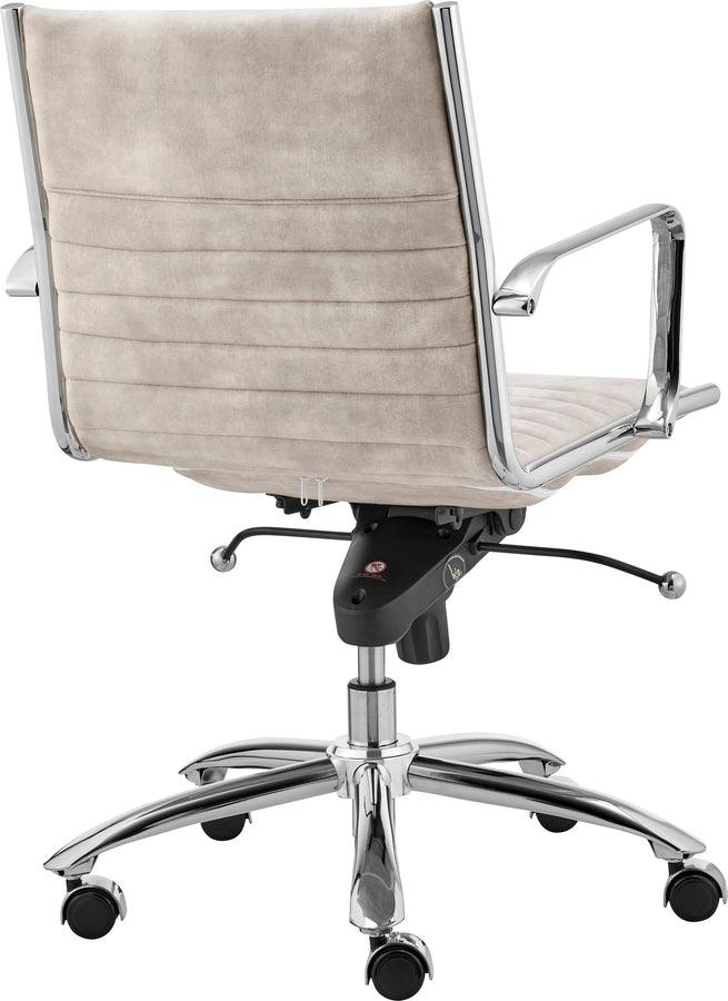 Euro Style Task Chairs - Dirk Low Back Office Chair in Velvet Beige