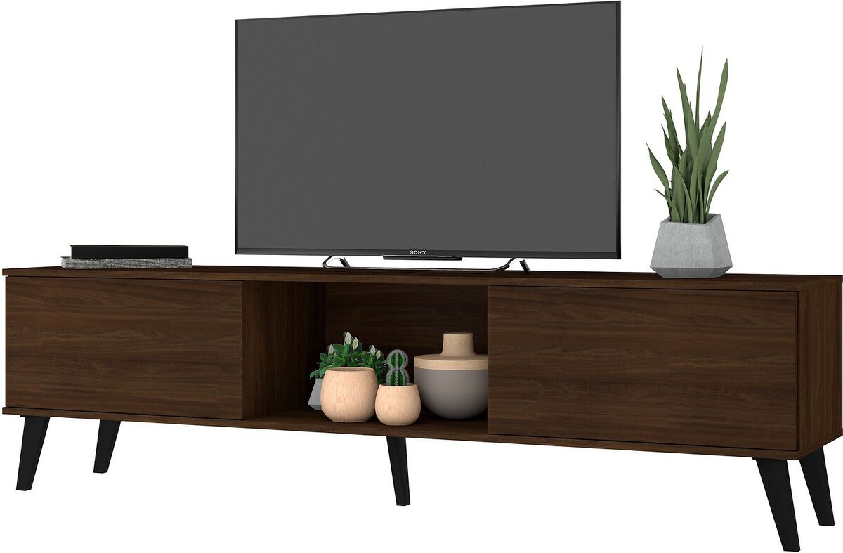 Manhattan Comfort TV & Media Units - Doyers 70.87 Mid-Century Modern TV Stand in Nut Brown